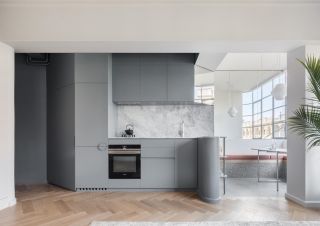 30平米单身公寓开放式厨房装修效果图