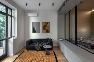 30平米单身公寓客厅背景墙装修效果图