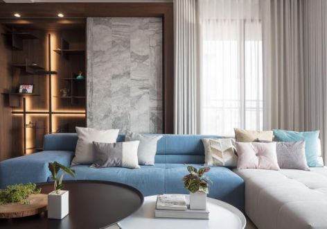 东泓福源国际现代风格121平米二居室装修效果图案例