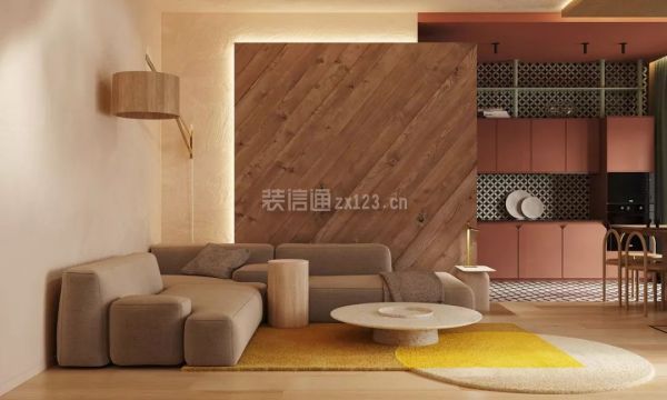 现代极简沙发背景墙装修效果图