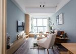 100平米欧式房屋客厅蓝色墙面装修效果图