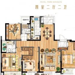 140平米户型 4室2厅2卫