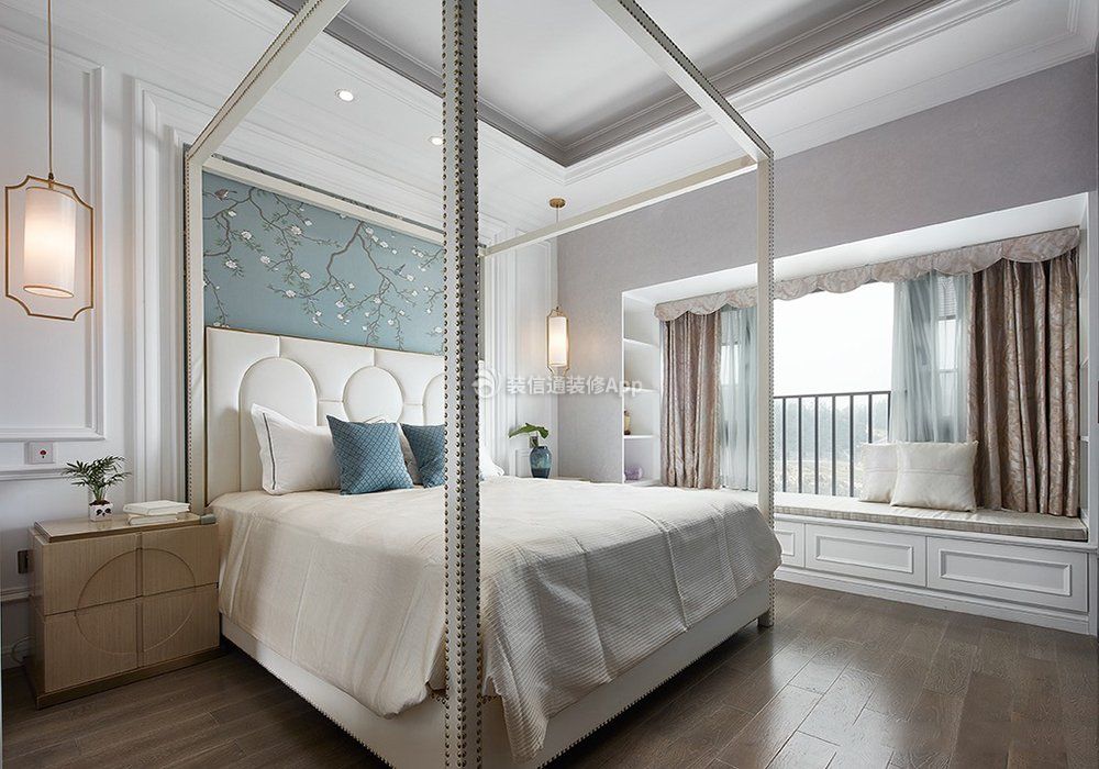 欧式新房装修卧室床头背景墙效果图片