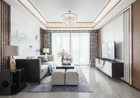 银枫家园新中式风格110平米三居室装修案例