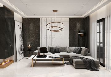 金马国际126平米现代轻奢风格二居室装修案例