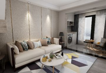 中铁悦龙南山简约风格80平米二居室装修效果图案例
