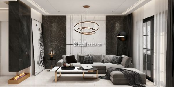 金马国际126平米现代轻奢风格二居室装修案例
