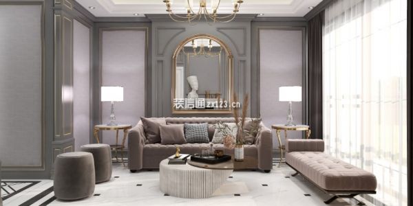 金马国际125平米简欧风格三居室装修案例