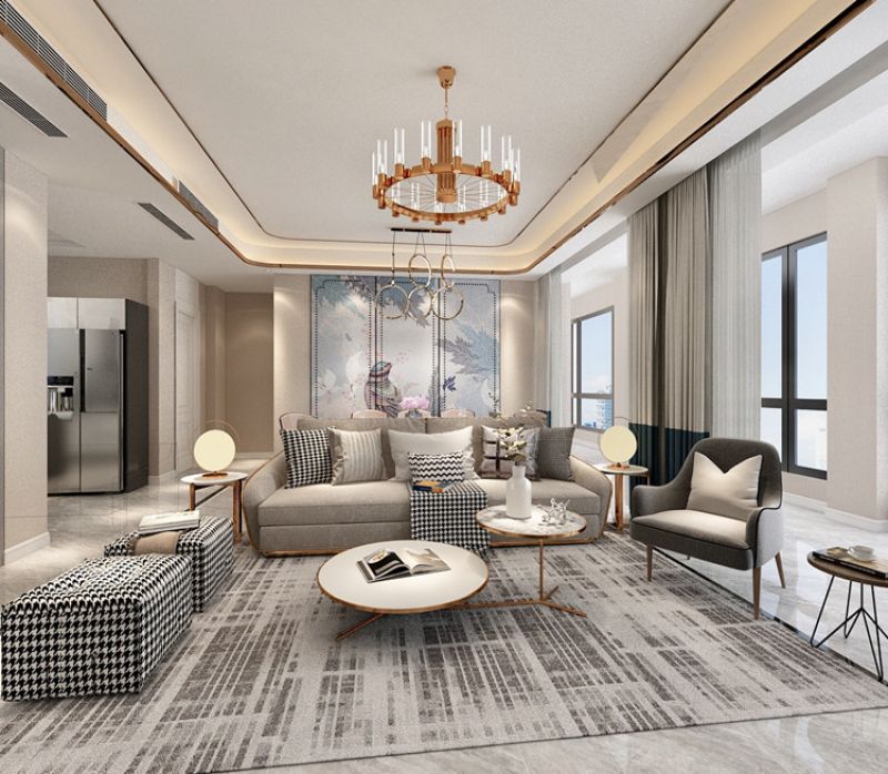 青特小镇轻奢风格160平米三居室装修案例