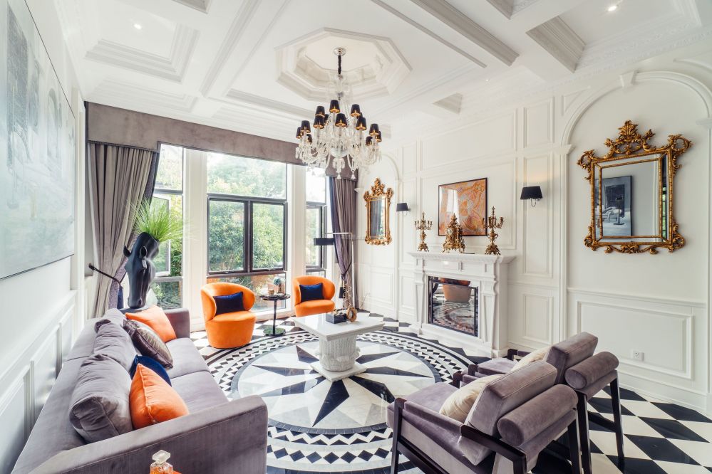 广州华远云和墅法式风格159平米装修效果图案例