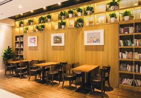 420平米现代风格咖啡书店设计装修案例