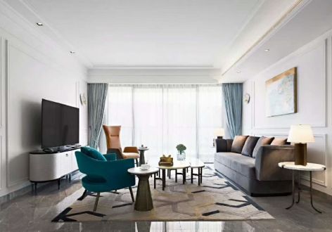 碧桂园·天樾现代风格102平米三居室装修效果图案例