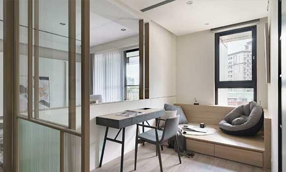 玻璃墙隔出书房开放式空间设计特别显档次