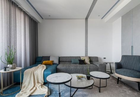 融创·云湖十里现代风格120平米三居室装修效果图案例