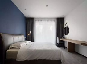 卧室蓝色装修效果图 现代卧室装修 现代卧室装潢