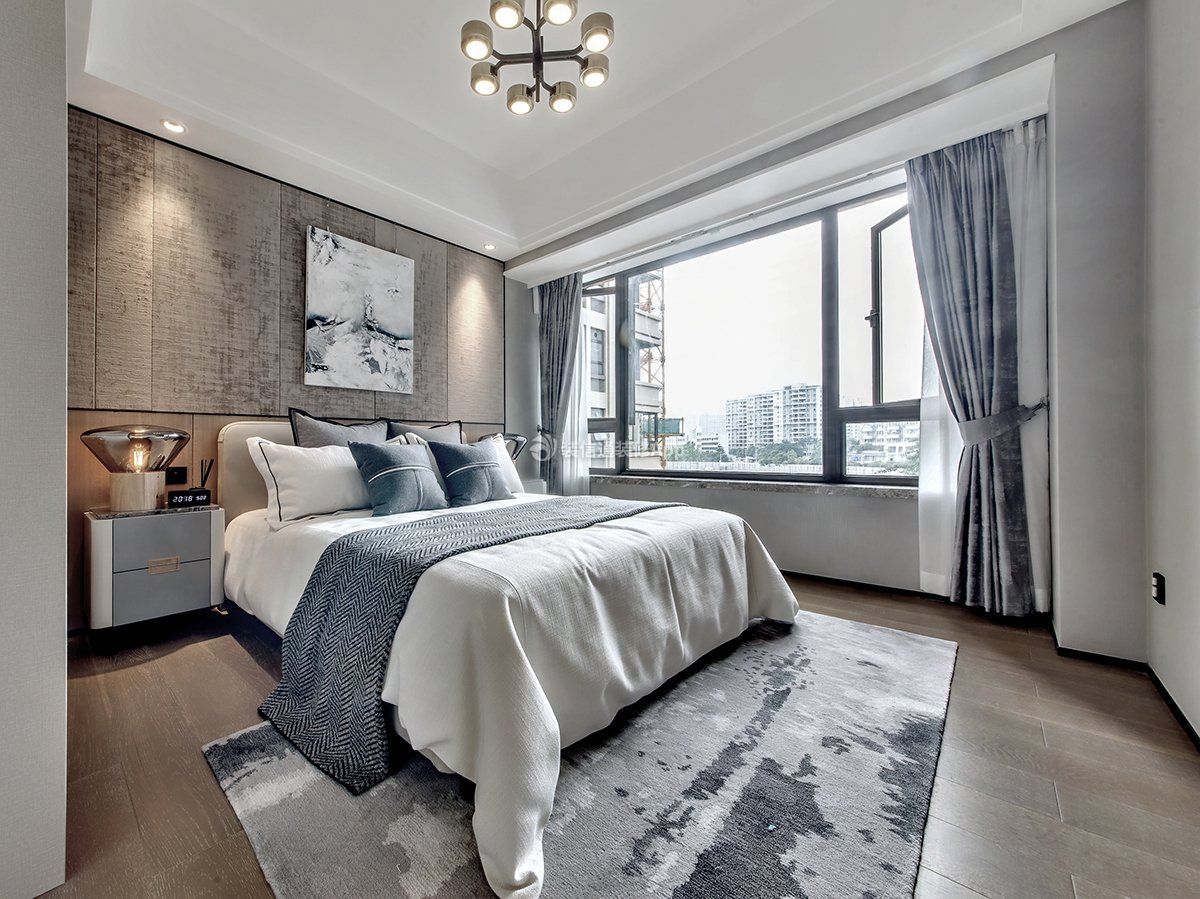 130平米现代中式卧室装修效果图片
