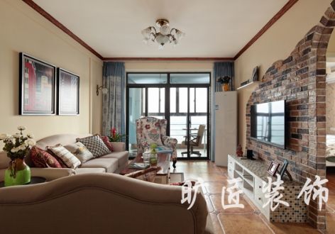 长荣花园田园风格110平米三居室装修案例