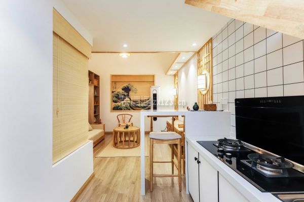 日式复式开放式厨房装修效果图
