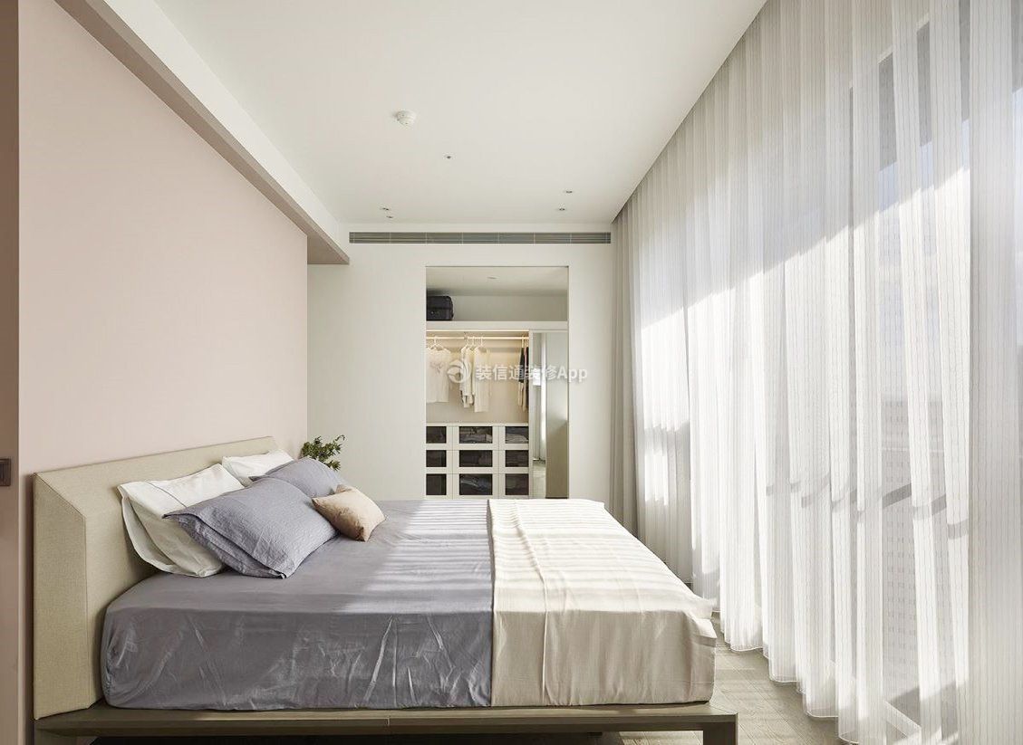 140平方简约卧室窗帘装修效果图片