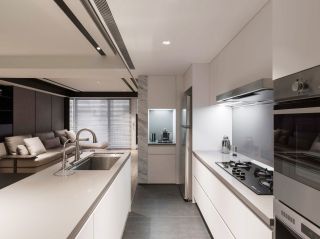 140平方简约风格开放式厨房装修效果图