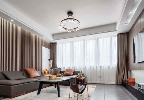 荣域·佳苑现代风格102平米三居室装修效果图案例