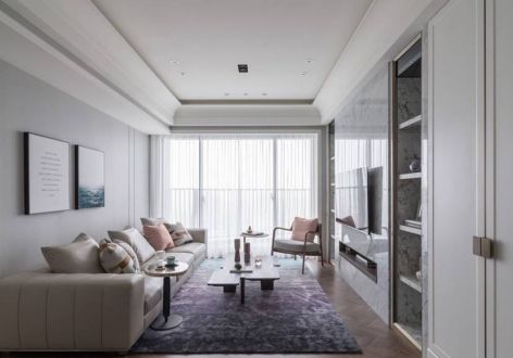 天泽·奥莱时代现代风格81平米二居室装修效果图案例