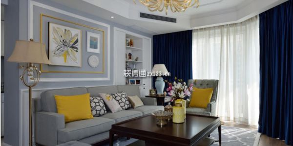 中天万里湘江130平米美式三居室装修案例
