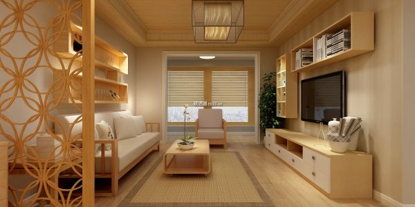龙湖双珑原著日式风格98平米三室两厅装修案例