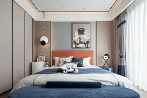 现代卧室床头墙装修效果图 卧室背景墙设计图