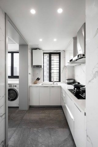 120平米现代风格白色厨房装修效果图