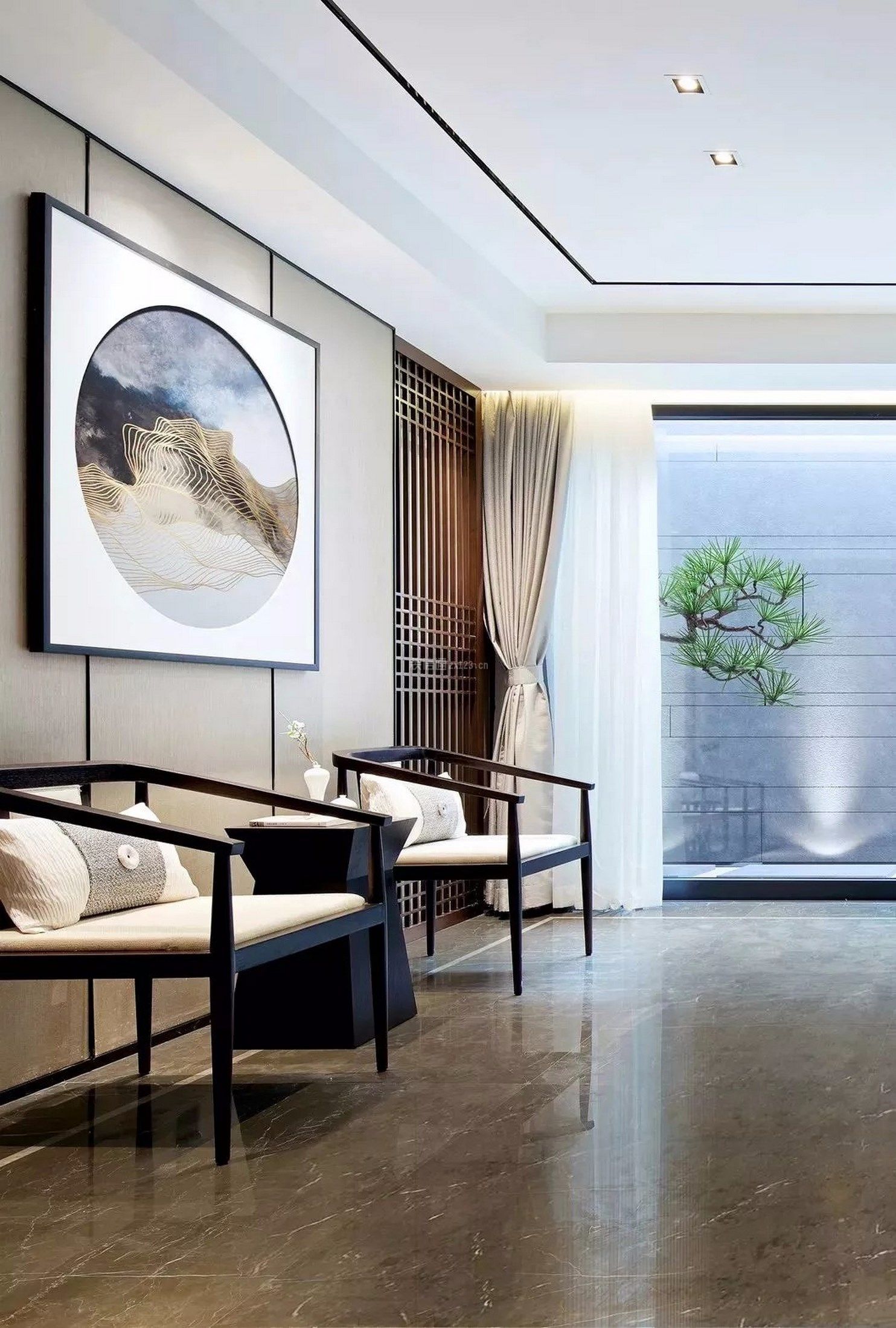 简约中式别墅装修设计效果图