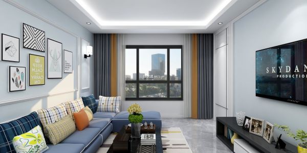 龙畔锦城90平米二居室现代风格装修案例