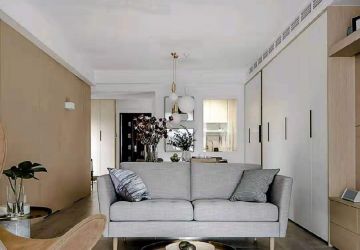 鸿通·翡翠城极简风格85平米二居室装修效果图案例