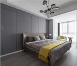 鸿华城现代风格107平米三居室装修效果图案例
