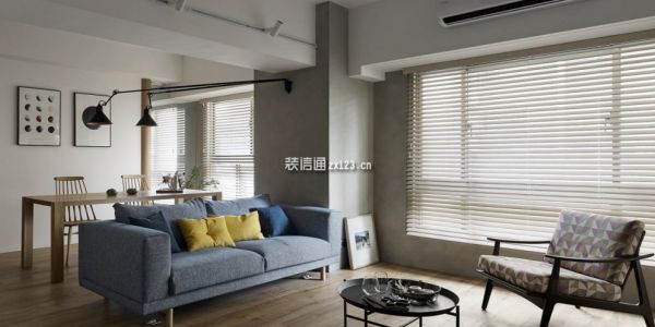 万科·翡翠滨江日式风格98平米二居室装修效果图案例