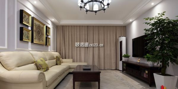 仁恒河滨花园100平现代美式二居室装修案例