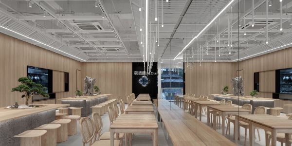 　快餐店现代风格100㎡设计方案