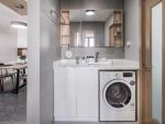 沋河华府现代风格130平米洗漱台+洗衣机的摆放装修案例