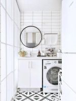 沋河华府现代风格130平米洗漱台+洗衣机的摆放装修案例