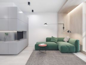 小公寓室内设计 绿色沙发效果图