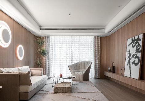 文德蓝光未来城日式风格92平米三居室装修效果图案例