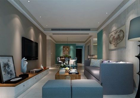 紫欣园现代风格132平米三居室装修案例