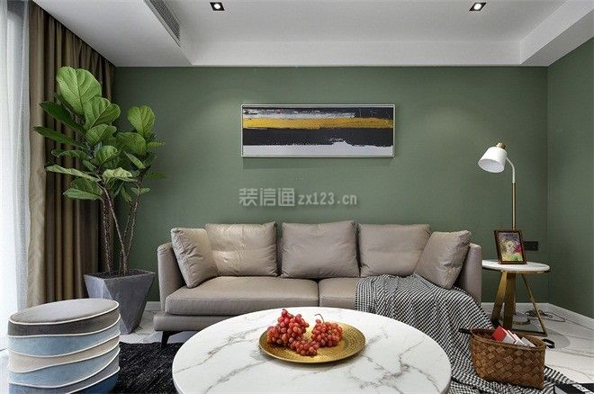 客厅墙面颜色效果图 客厅挂画效果图片 