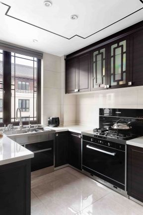 新中式厨房装修图片 厨房吊柜装修效果图