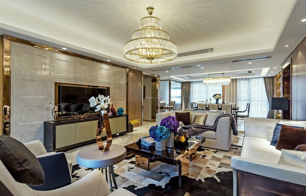 万科金域华府86平三房后现代装修效果案例