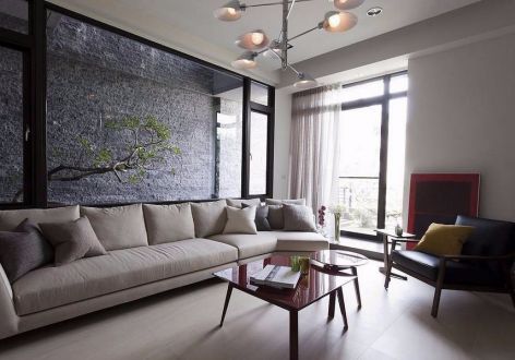 碧桂园·正央公园现代风格120平米三居室装修效果图案例
