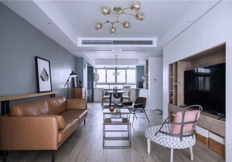 龙城国际五期109平三居室现代风格装修案例