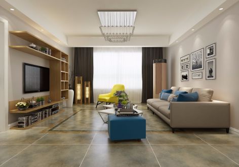 汇丰家园现代风格140平米三居室装修案例