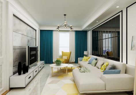 水岸筼筜现代风格106平米三居室装修案例