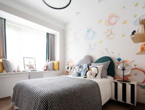 儿童房壁纸装修效果图 儿童房壁纸 儿童房床头装修效果图